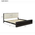 King Size Platform Bed Frame With Upholstery Headboard And Bookshelf In Footboard And Led Light Strips, Espresso King Espresso Solid Wood Mdf