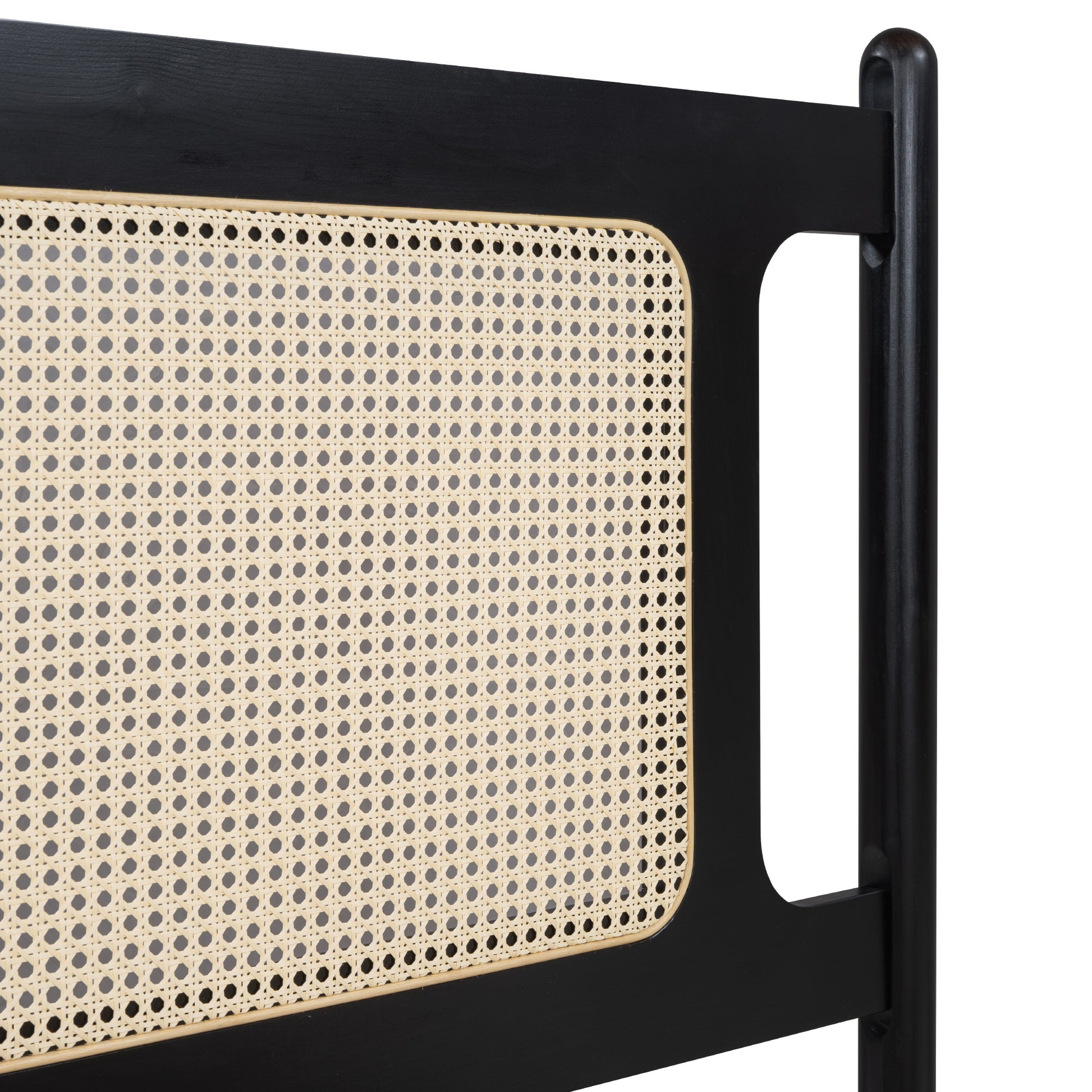 Queen Size Wooden Rattan Platform Bed, With 2 Big Drawers, T Size Trundle, Espresso Queen Espresso Plywood