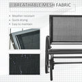 Outsunny Porch Glider Set Of 2, Metal Frame Swing Glider Chairs Withmesh Fabric, Curved Armrests And Steel Frame For Garden, Poolside, Backyard, Balcony, Black Black Steel