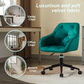 Elegent Velvet Office Chair With Wheels, Makeup Vanity Chair Height Adjustable For Teens Women Girls, Comfy Swivel Modern Leisure Armchair For Home Office, Bedroom, Study And Vanity. Green Green Primary Living Space Luxury,Modern Foam Iron
