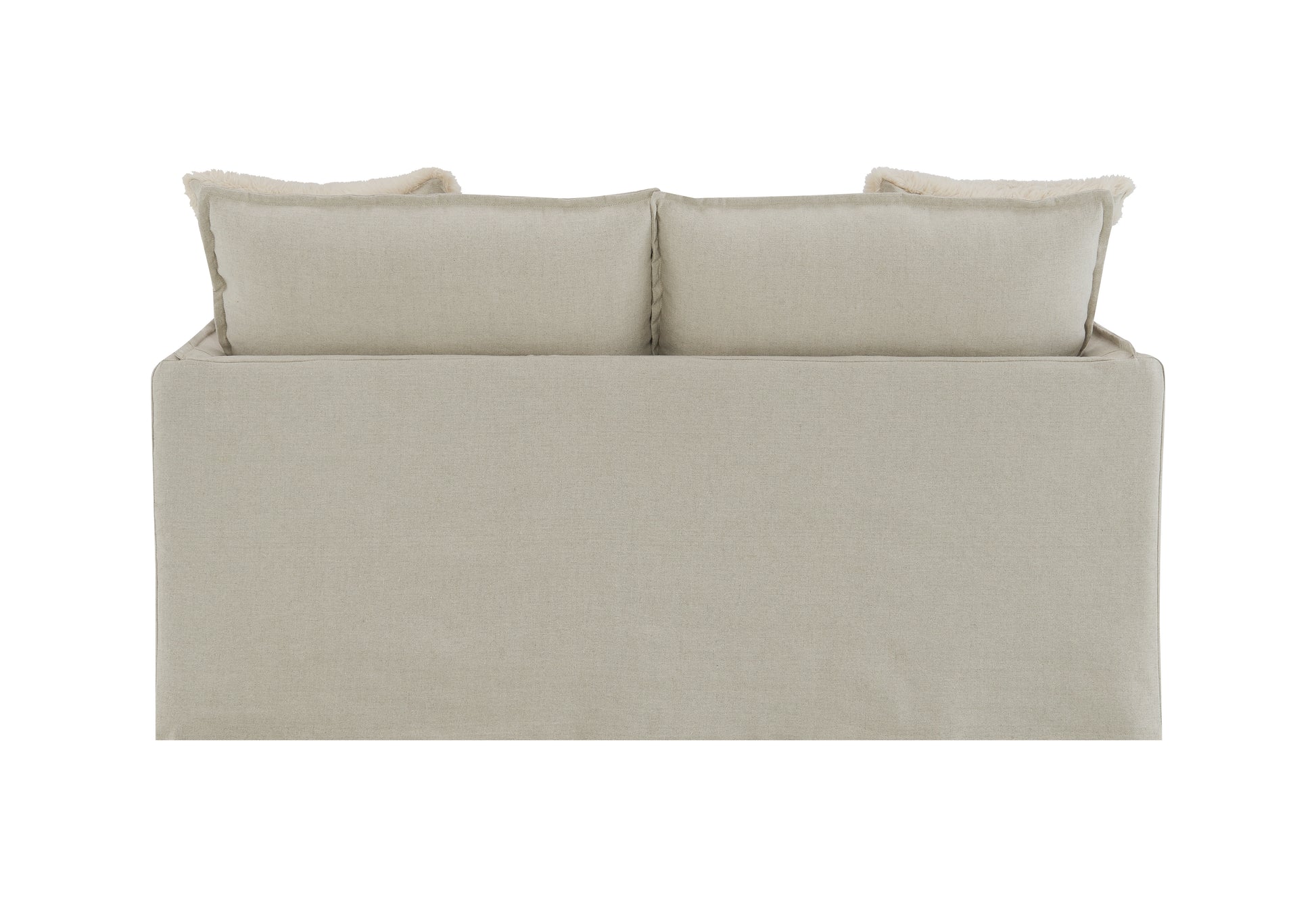 Upendo Loveseat W 2 Pillows, Beige Linen Beige Linen