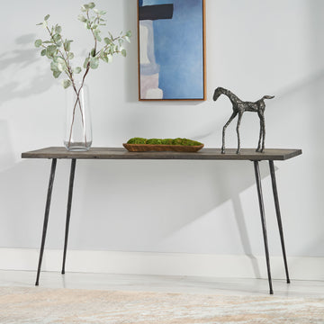 Console Table Grey Wood