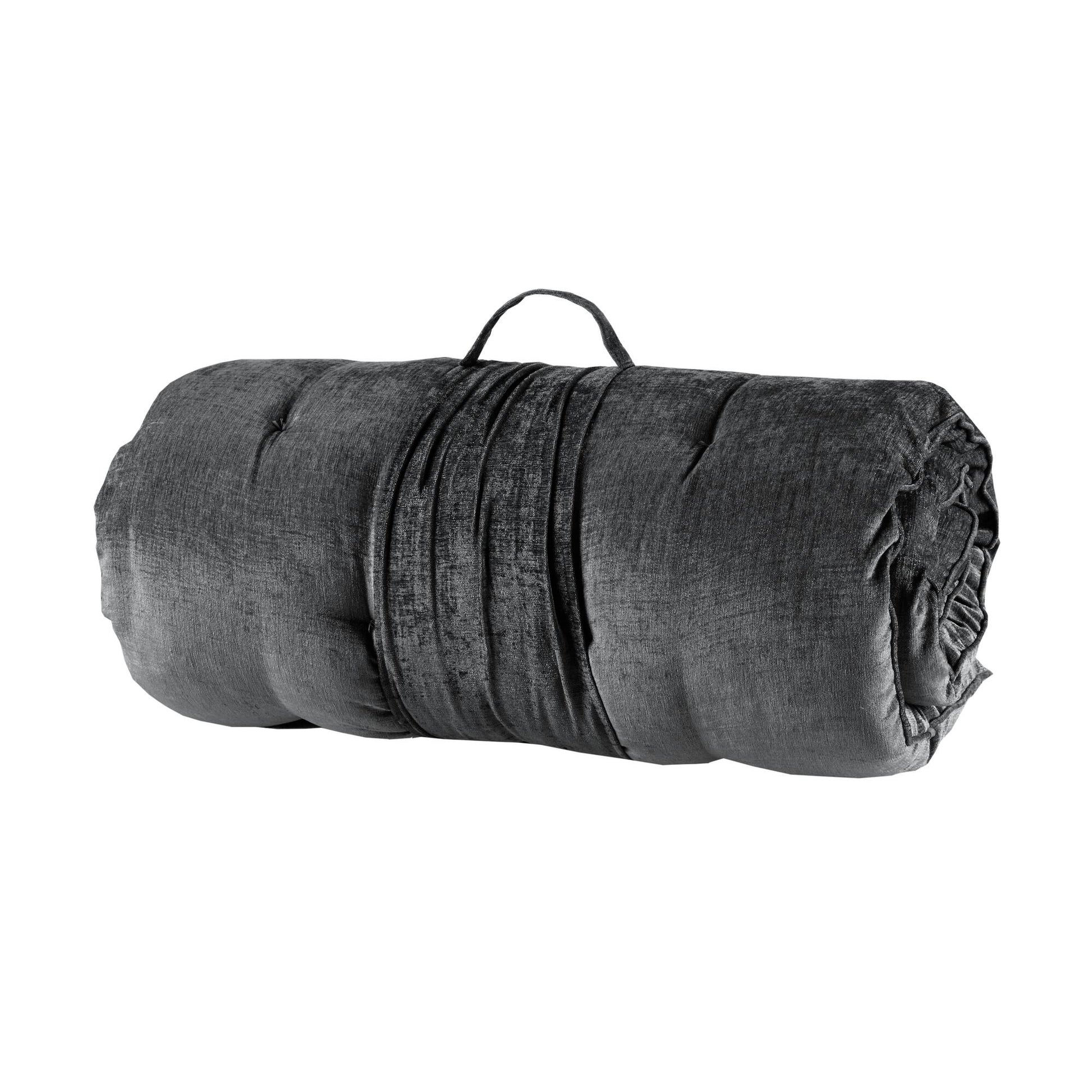 Poly Chenille Lounge Floor Pillow Cushion 27" X 74" Charcoal Polyester