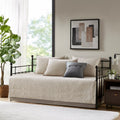6 Piece Reversible Plaid Daybed Cover Set Neutral Daybed Multicolor Polyester