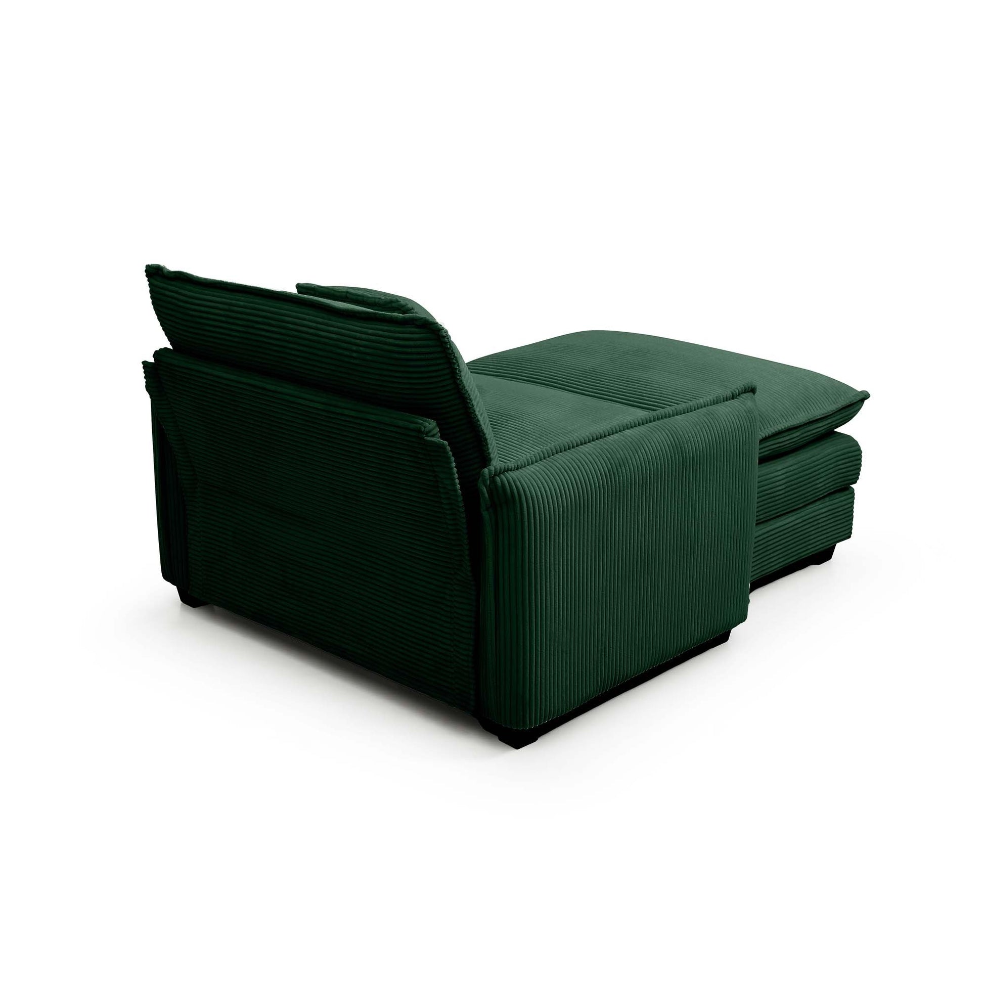 Single Deep Seat Sofa With Footstool With One Pillow, Suitable For Living Room And Bedroom, Club Multiple Occasions,Green Corduroy Green Corduroy 1 Seat