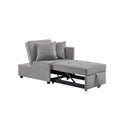 Chair Bed 4 In 1 Convertible Recliner Couch Sleeper Sofa Bed W Sturdy Wood Frame For Living Room, Bedroom, Small Space Polyester Upholstery Grey Grey Foam Polyester 1 Seat