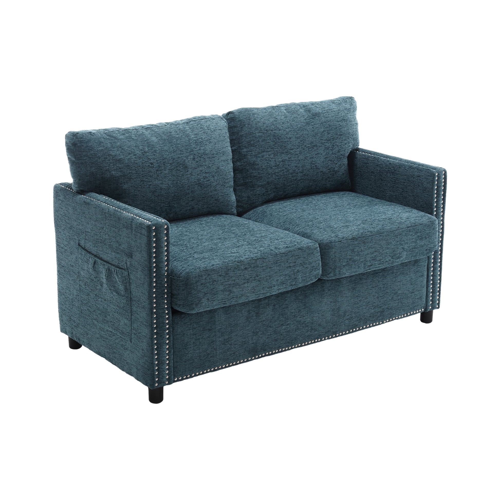 United Modern Chenille Fabric Loveseat, 2 Seat Upholstered Loveseat Sofa Modern Couch Mint Green Chenille 2 Seat
