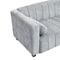 78.7''Upholstered Sofa For Living Room, Bedroom, Salon, Simplified Style Light Gray Polyester 3 Seat