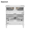 30 Inch Bathroom Vanity With Ceramic Basin, Soft Close Door And Adjustable Shelves White Bathroom Solid Wood Mdf