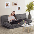 Sofa Bed, Living Room Sofa Bed, Folding Furniture, Convertible Full Size Sofa With Adjustable Back And Armrests, Linen, Dark Grey Gray Linen 3 Seat