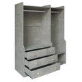 Open Wooden Wardrobe Storage For Bedroom, Gray Gray Particle Board