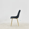 Golden Leg And Black Seat Chair,Set Of 4,Dining Chair,Coffee Chair Gold Black Metal