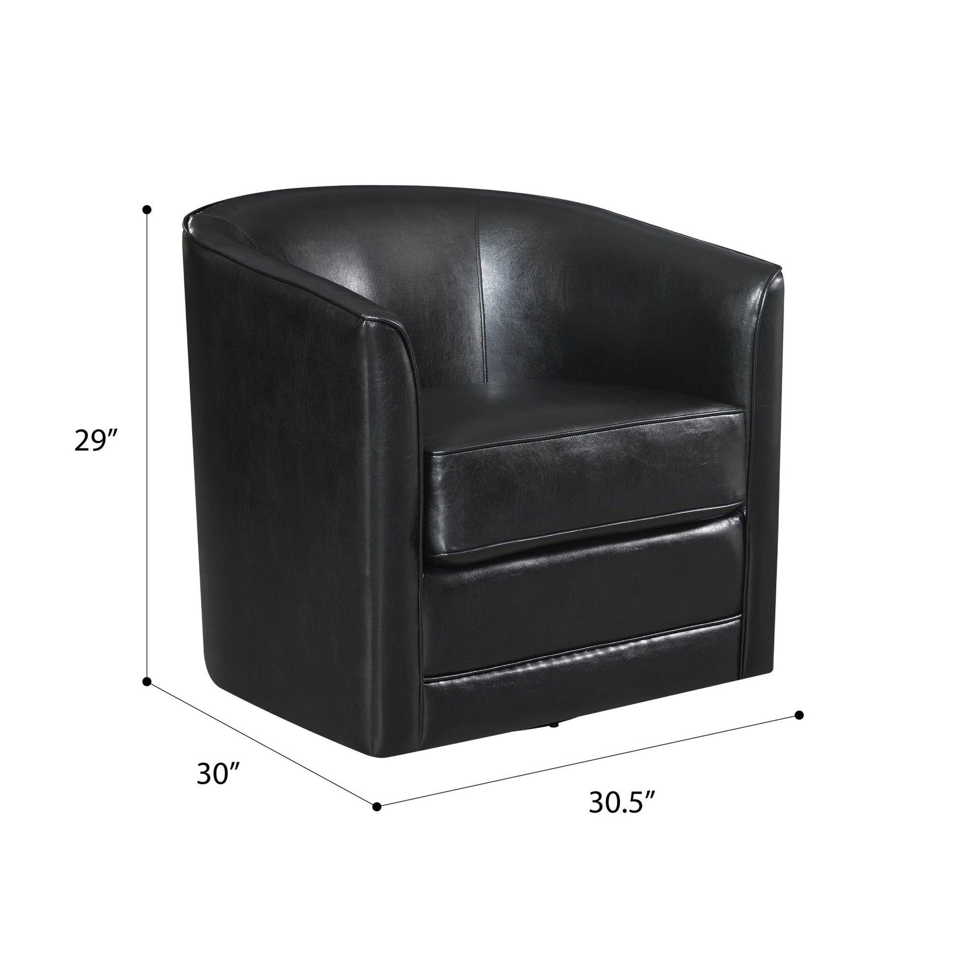 Little Black Swivel Accent Chair Black Foam Engineered Wood
