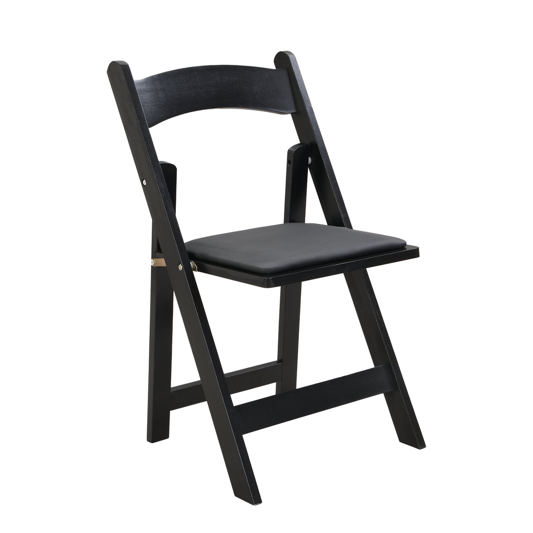 Upholstered Folding Chair, Space Saving,Easy To Carry, 4Pcs,Black Cushion Black Shelf,Dining Room Black Solid Wood
