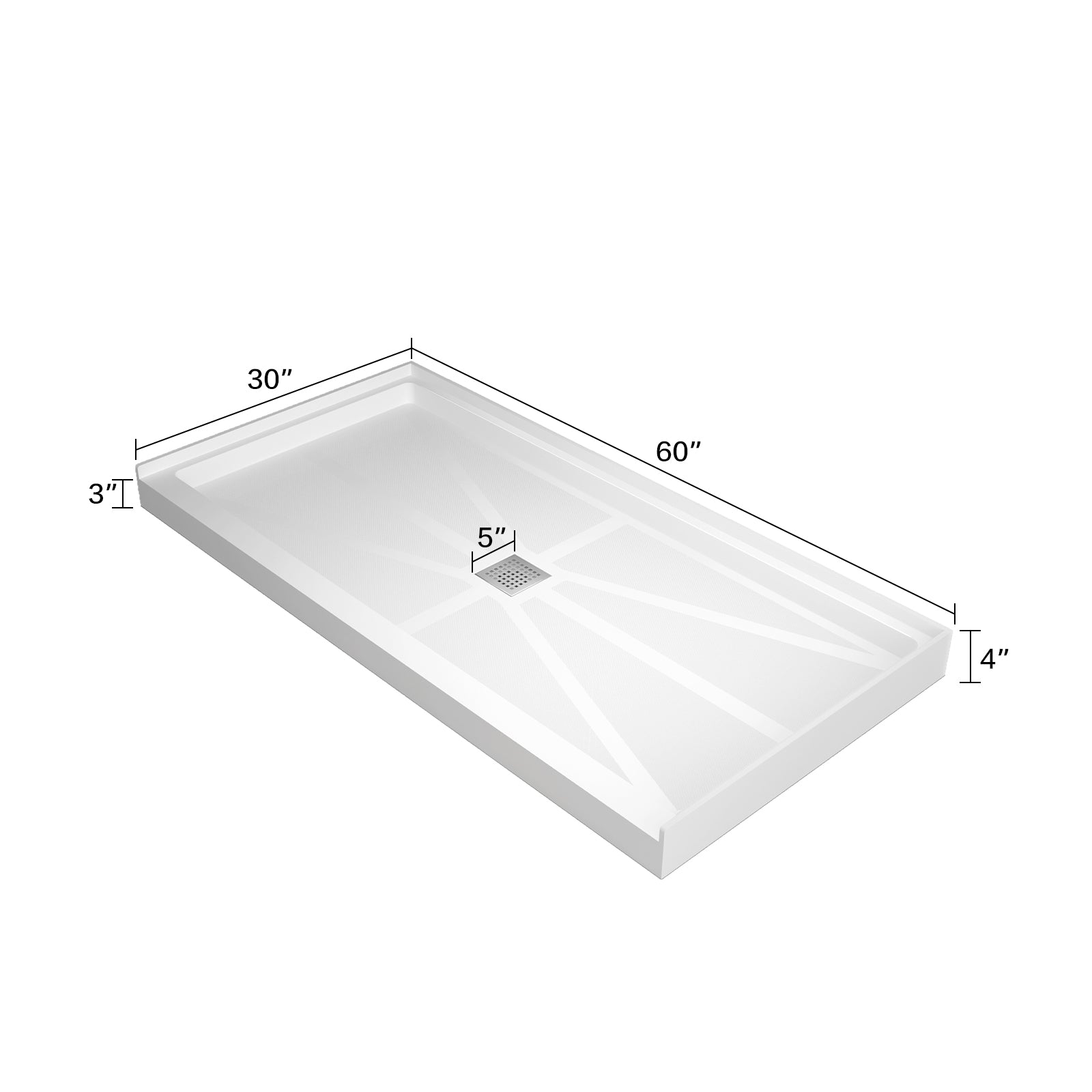Glasstone Shower Base Smc Solid White Finish 6030 White Bathroom Stainless Steel