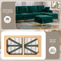 Coolmore U Shape Sectional Sofa With Ottomanreversible Sofa Couch For Living Room,Spacious Furniture,Durable Couch Removable And Machine Washable Cover Emerald Velvet Emerald Primary Living Space Foam Velvet 4 Seat