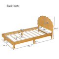 Kids Cookie Shaped Bed Frame For Boys & Girls,Twin Size Platform Bed, Walnut Box Spring Not Required Twin Walnut Wood Bedroom Contemporary,Cute,Modern Bed Frame Wood