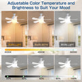 Socket Ceiling Fans With Dimmable Led Light E26 Screw Bulb Small Ceiling Fan For Bedroom Living Room Kitchen White Abs