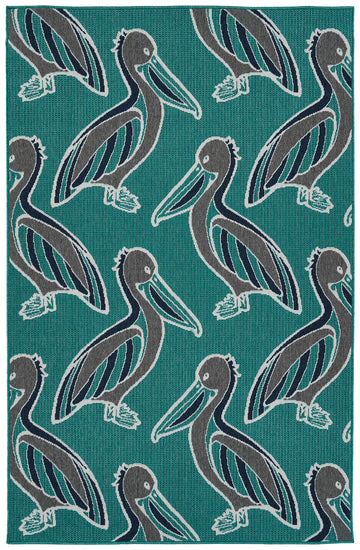 Contemporary, Transitional, Animal Print, Nautical, Textured 2'2" X 8' Runner Light Blue Polypropylene