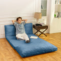 Large Folding Matress Sofa Bean Bag Bed, Foam Filling Folding Matress Sofa, Includes Removable And Machine Washable Cover, Soft Premium Faux Fur Blue Primary Living Space Soft Casual,Modern Foam Velvet