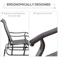 Outsunny Outdoor Glider Chair, Gliders For Outside Patio With Steel Frame And Mesh Fabric For Backyard, Garden, And Porch, Gray Grey Mesh