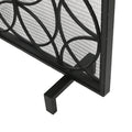 Thayer Single Panel Iron Fireplace Screen Black Primary Living Space American Design,Antique,Classic Iron