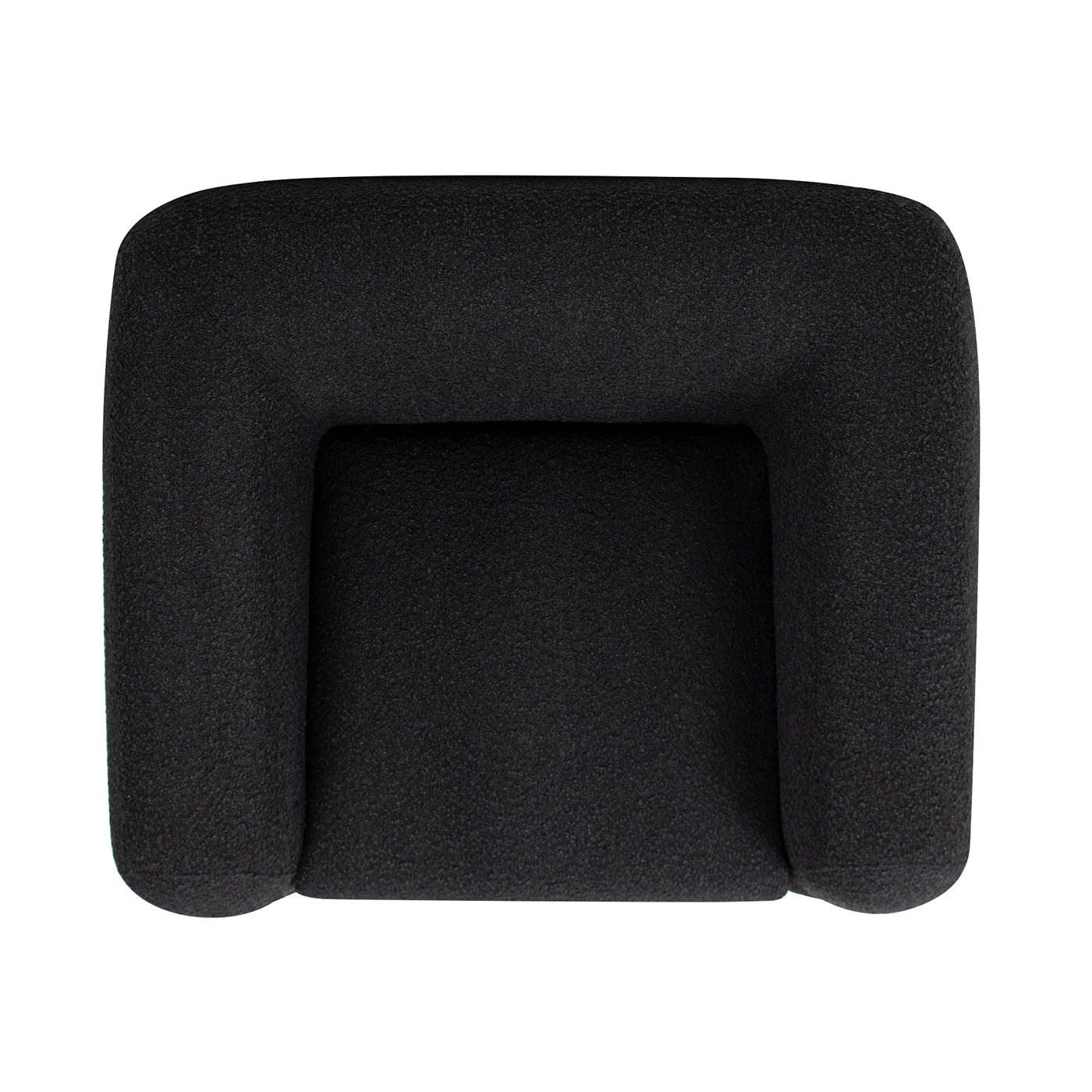 Alpine 44" Sherpa Arm Chair, Ebony Black Boucle Black Foam Boucle