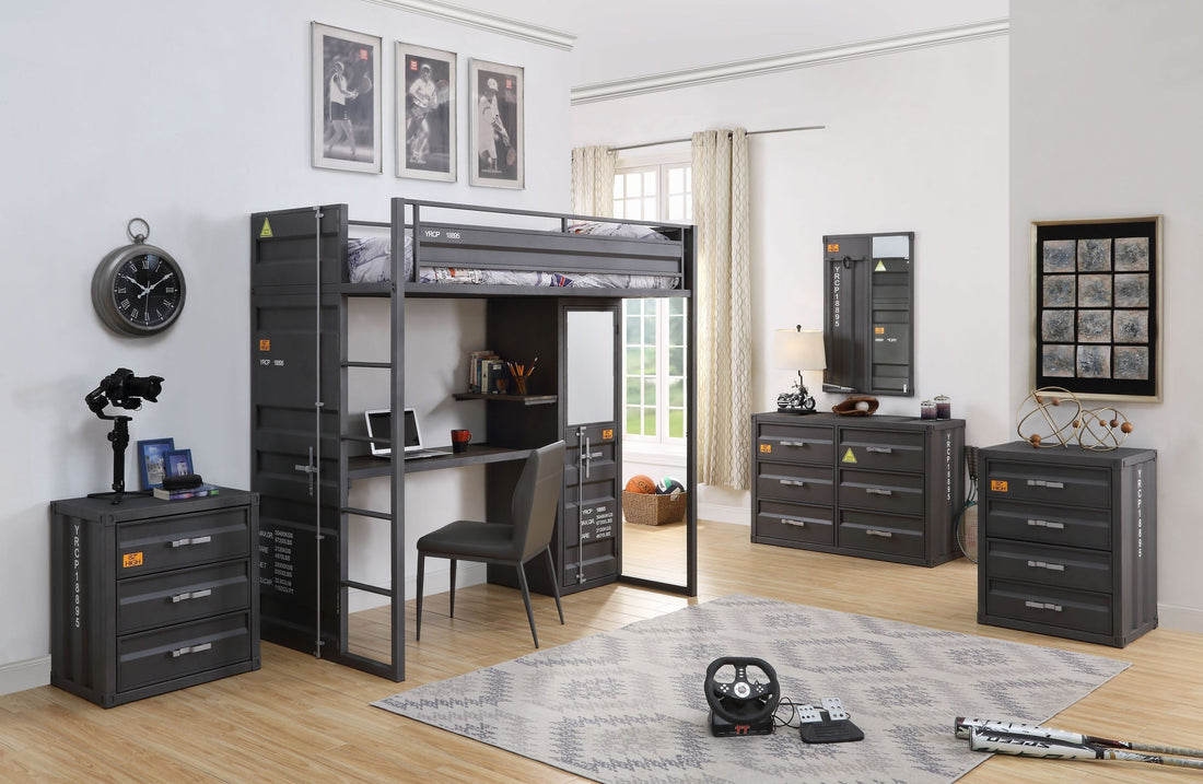 Grey And Gunmetal Chair With Metal Leg Gunmetal Primary Living Space Industrial Faux Leather