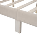 Full Size Storage Bed Velvet Upholstered Platform Bed With A Big Drawer Beige Old Sku:Wf296850Aaa Full Beige Velvet
