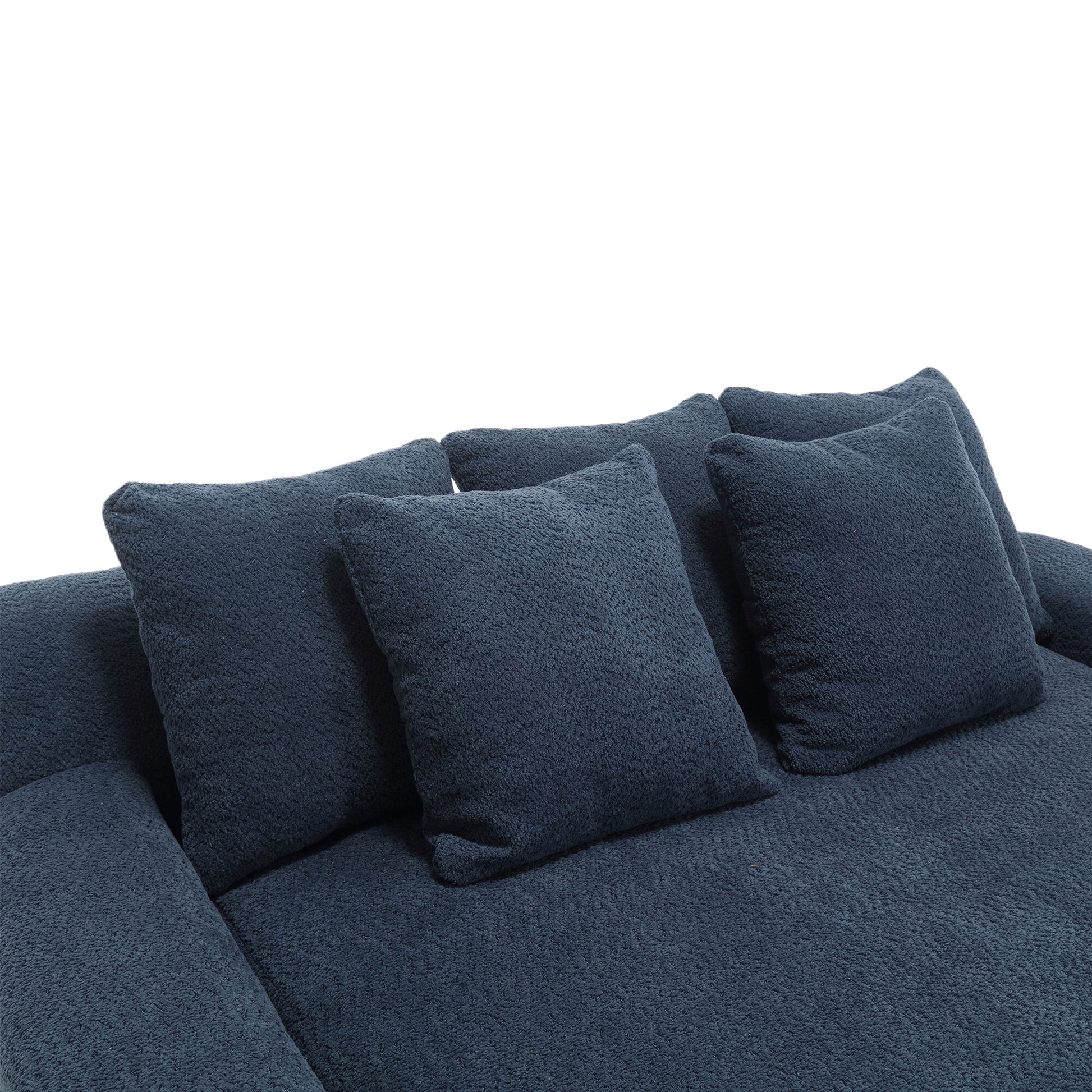Coolmore Chenille 2 Seater Lazy Sofa With 5 Back Pillows,Comfy Sofa Deep Seat Couch For Living Room,Club Navy Navy Foam Chenille 2 Seat