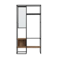 Modern Metal And Wood Hall Tree With Hanging Storage Rustic Oak Oak Mdf Mdf