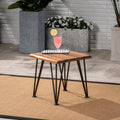 Zion Industrial Wood And Metal Coffee Table With Accent Table Teak Metal & Wood