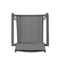 Outdoor Modern Aluminum Dining Chair With Mesh Seat Set Of 2 , Metal Gray And Dark Gray Gray Aluminium