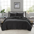 2 Piece Quilt Set Black Twin Twin Xl Twin Black Microfiber