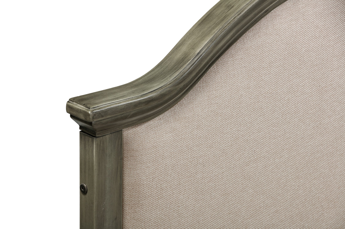 Twin Bed With Upholstered Headboard And Footboard, With Slats,Grey Twin Grey Bedroom American Design Pine