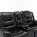 Home Theater Recliner Set Manual Recliner Chair With Wide Armrest, Two Built In Cup Holders For Living Room,Bedroom, Black Old Sku:Sg000760Aab Black Foam Pu Leather