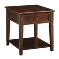 Walnut End Table With Bottom Shelf Walnut Primary Living Space Traditional Poplar Drawers Rectangular Wood