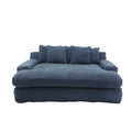 Coolmore Chenille 2 Seater Lazy Sofa With 5 Back Pillows,Comfy Sofa Deep Seat Couch For Living Room,Club Navy Navy Foam Chenille 2 Seat