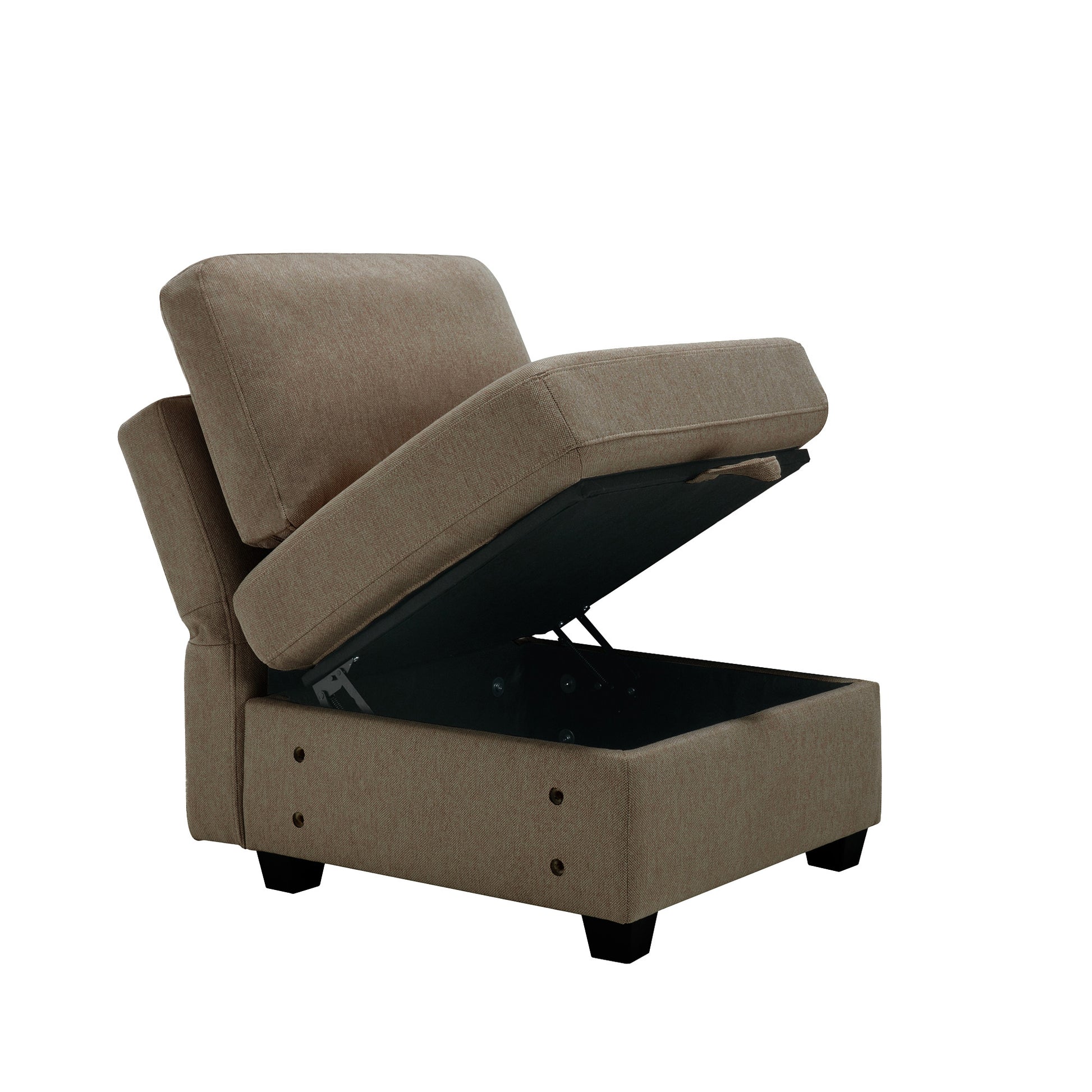 Convertible Sectional Sofa With Chaise, L Shaped Sofa Couch Modular Sectional Sofa With Storage Seats, Adjustable Arms And Backs Brown Brown Polyester 3 Seat