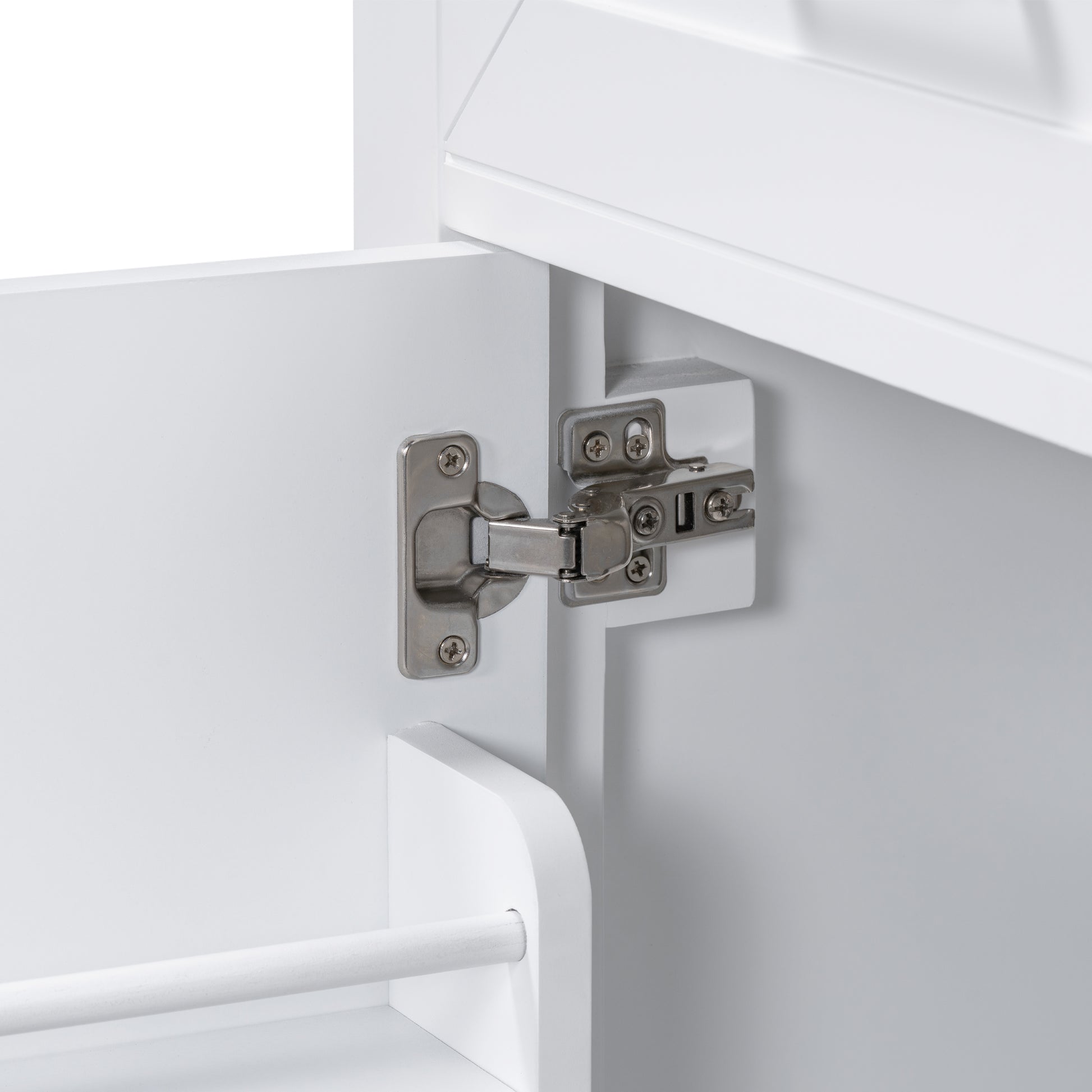 30" Bathroom Vanity With Sink Combo, White Bathroom Cabinet With Drawers, Solid Frame And Mdf Board Old Sku:N725S999222K White Solid Wood Mdf