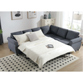Arrived Sleeper Sofa, 2 In 1 Pull Out Couch Bed,6 Seater Sofa Bed, L Shaped Sleeper Sectional Sofa Couch,Riveted Sofa,104'' Large Combined Sofa Bed In Living Room, Dark Gray Gray Polyester Wood Primary Living Space Medium Soft Cushion Back Modern