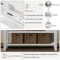 Console Sofa Table With 2 Storage Drawers And 2 Tiers Shelves, Mid Century Style 42'' Solid Wood Buffet Sideboard For Living Room Furniture Kitchen Dining Room Entryway Hallway, Antique White Antique White Pine