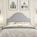 Catherine Upholstered Queen Headboard, Light Grey Polyester Gray Foam Polyester