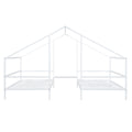 Metal Double Twin Size Triangular House Beds With Built In Table, White Box Spring Not Required Twin White Metal Metal