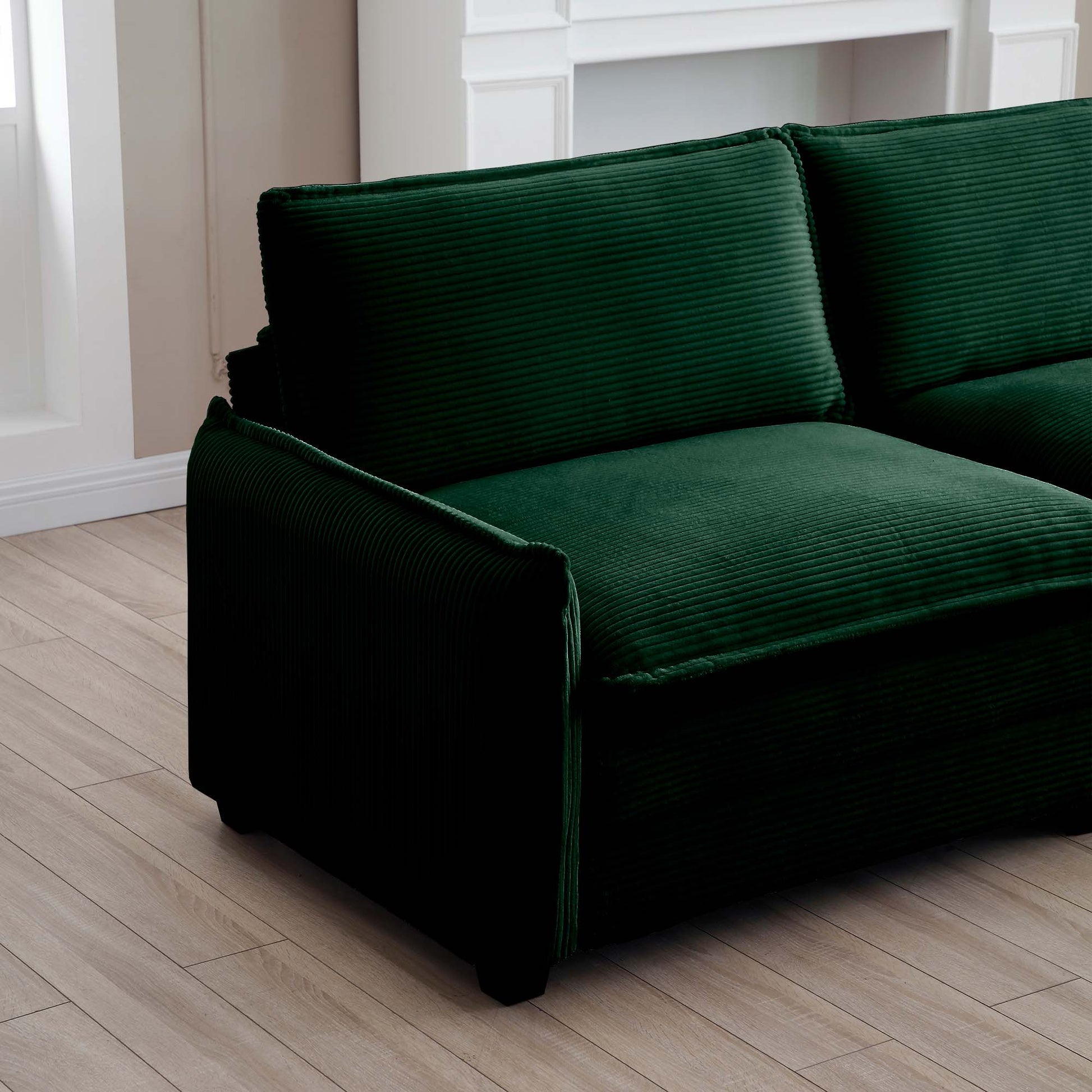 Modern Living Room Sofa Two Piece Set, Suitable For Living Room And Bedroom Sofa Set, Consists Of Two Pieces Of 2 Seater Sofa,Green Corduroy Green Corduroy 4 Seat