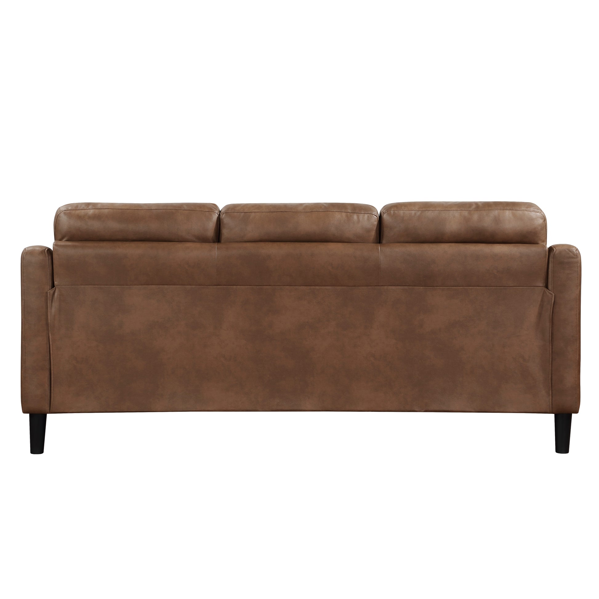 Brown Polished Microfiber Upholstered 1Pc Sofa Button Tufted Contoured Arms Solid Wood Frame Couch Casual Living Room Furniture Brown Microfiber Wood Primary Living Space Traditional,Transitional Solid Wood 3 Seat