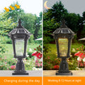 Retro Solar Lights With Dimmable Led 1 Pack Black Glass Aluminium