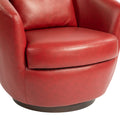 Upholstered Swivel Barrel Armchair With Storage Modern Living Room Side Chair For Bedroom Office Reading Spaces Pu Red Red Foam Upholstered
