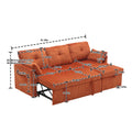 United We Win Furniture, Modular L Shaped Sofa, Modular Long Sofa With Reversible Chaise Lounge, Sofa Bed, Sleeper Sofa, Modular Sofa Combination With Storage Seats. Orange Velvet 3 Seat