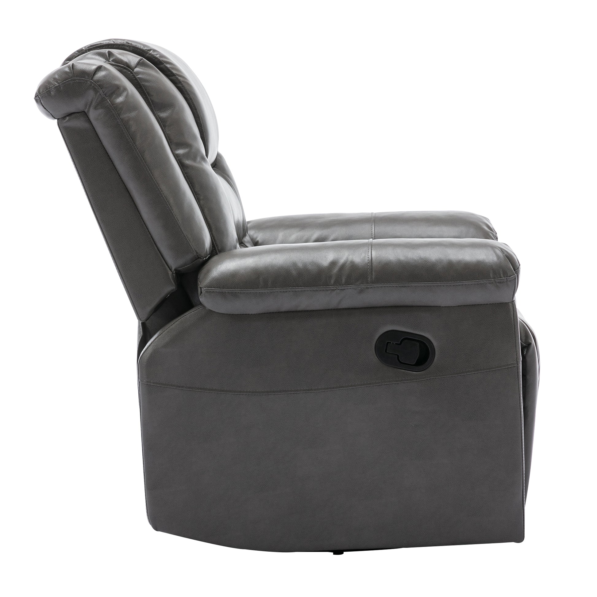 360 Swivel And Rocking Home Theater Recliner Manual Recliner Chair With Wide Armrest For Living Room,Bedroom, Grey Grey Foam Pu